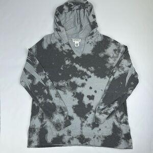 Republic lightweight sweater with hood. Large. Kangaroo pocket. Gray watercolor.